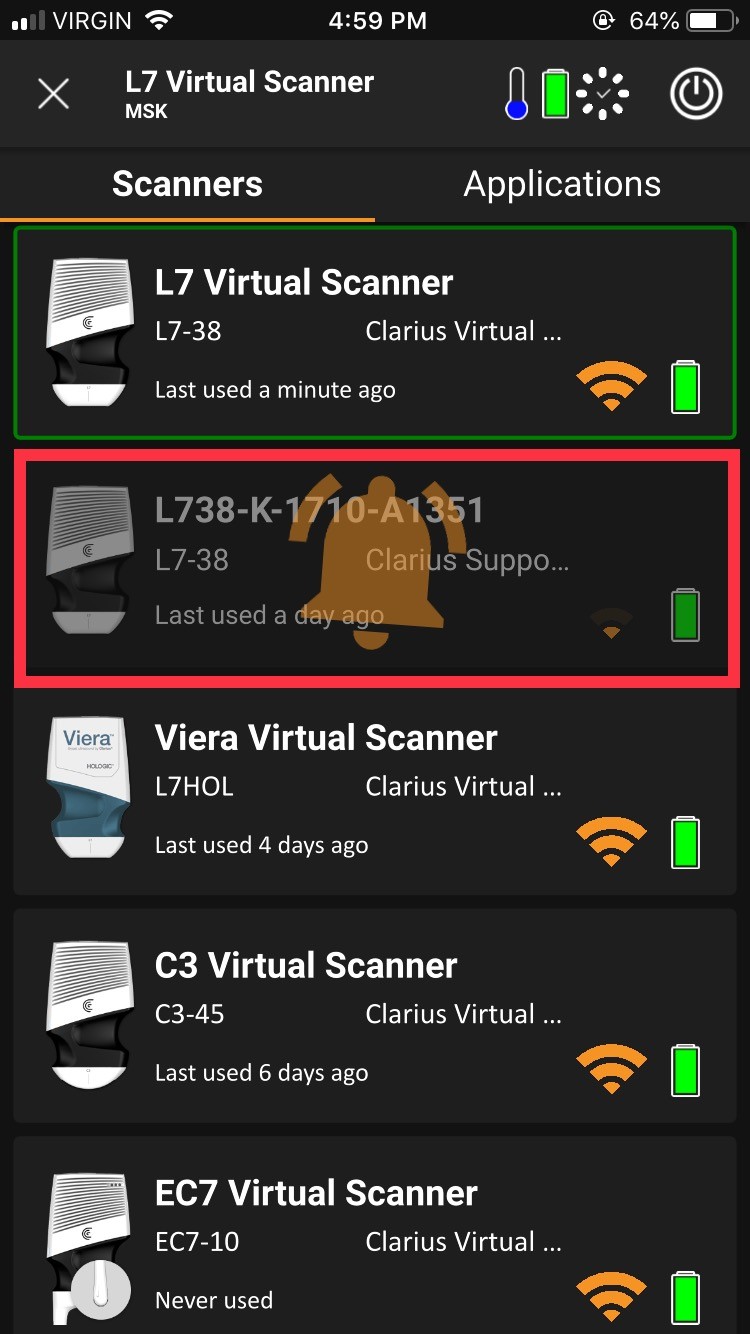 Scanner Selection – Clarius Support